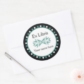 Ex Libris Boekplaat - Groen wit Polka Dots Ronde Sticker (Envelop)