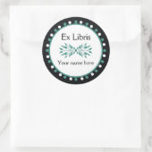 Ex Libris Boekplaat - Groen wit Polka Dots Ronde Sticker (Tas)