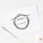 Ex Libris Boekplaat  krans met lint Vierkante Sticker (Envelop)