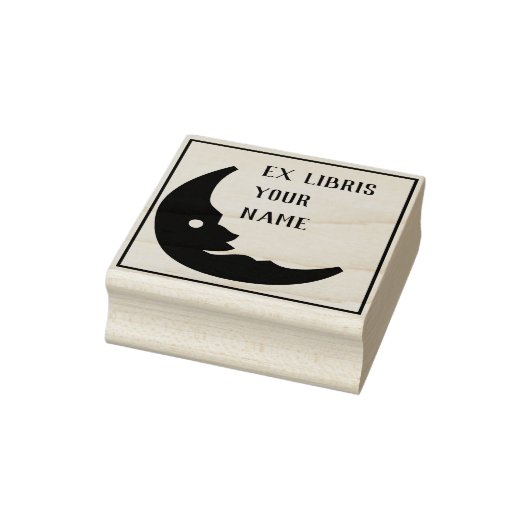 Ex Libris Boekplaat Maan Rubberstempel (Stempel)