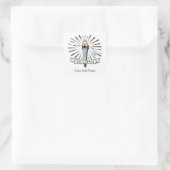 Ex Libris-boekplaat met fakkel, vierkant label voo (Tas)