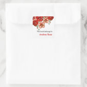 Ex Libris Boekplaat, rode anjer Vierkante Sticker (Tas)