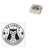 Ex Libris Boekplaat Schattigee Uil en gepersonalis Rubberstempel (Gestempeld)