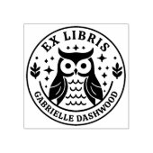 Ex Libris Boekplaat Schattigee Uil en gepersonalis Rubberstempel (Afrduk)