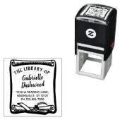 Ex Libris Boekplaat  Scroll Library Aangepast Zelfinktende Stempel (In situ)