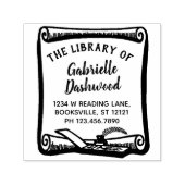 Ex Libris Boekplaat  Scroll Library Aangepast Zelfinktende Stempel (Design)
