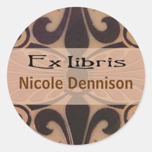 Ex Libris Boekplaat Sticker (Tilo mocha) (Voorkant)