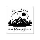 Ex libris-boekstempel met berg rubberstempel (Afrduk)