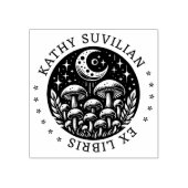 Ex libris-boekstempel met paddenstoelen rubberstempel (Afrduk)