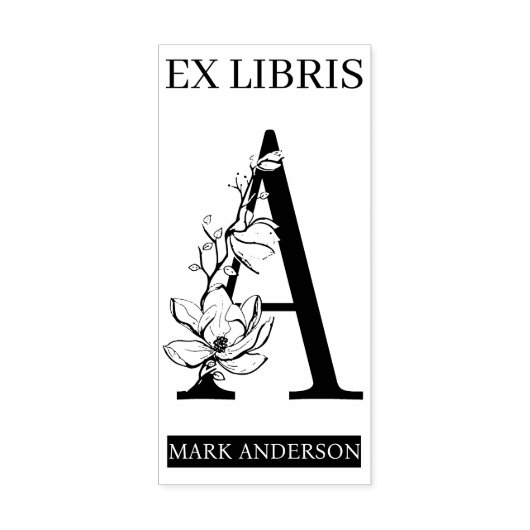 EX libris Book bookplate bookplate monogram A Rubberstempel (Afrduk)