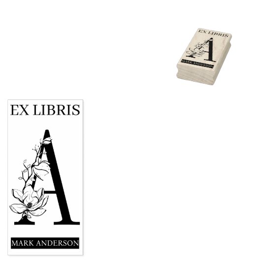 EX libris Book bookplate bookplate monogram A Rubberstempel (Gestempeld)