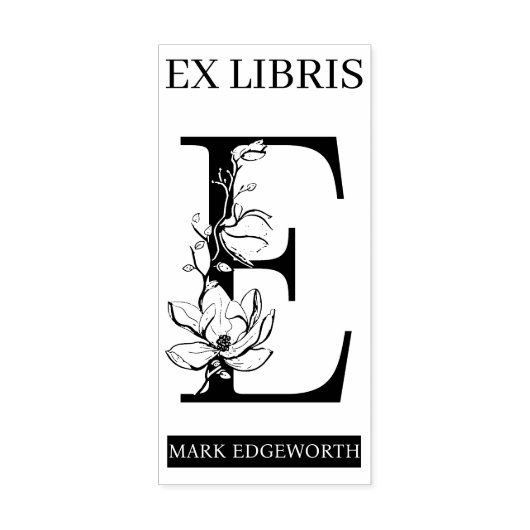 EX libris Book bookplate bookplate monogram E Rubberstempel (Afrduk)