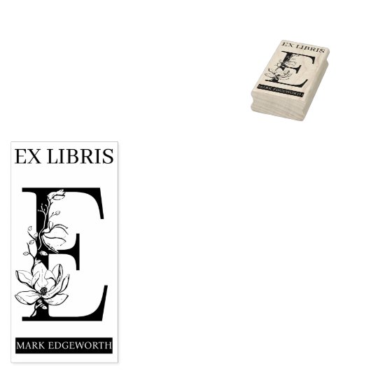 EX libris Book bookplate bookplate monogram E Rubberstempel (Gestempeld)