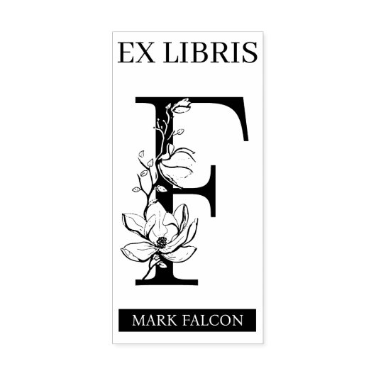 EX libris Book bookplate bookplate monogram F Rubberstempel (Afrduk)
