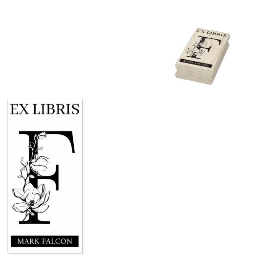 EX libris Book bookplate bookplate monogram F Rubberstempel (Gestempeld)