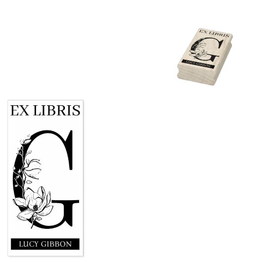 EX libris Book bookplate bookplate monogram G Rubberstempel (Gestempeld)