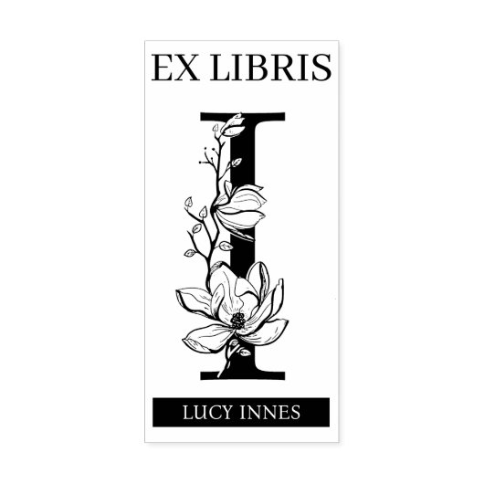 EX libris Book bookplate bookplate monogram I Rubberstempel (Afrduk)