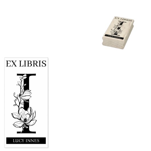 EX libris Book bookplate bookplate monogram I Rubberstempel (Gestempeld)
