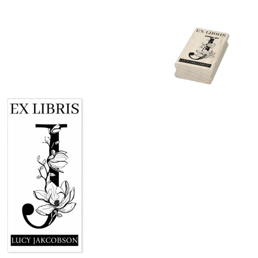 EX libris Book bookplate bookplate monogram J Rubberstempel (Gestempeld)