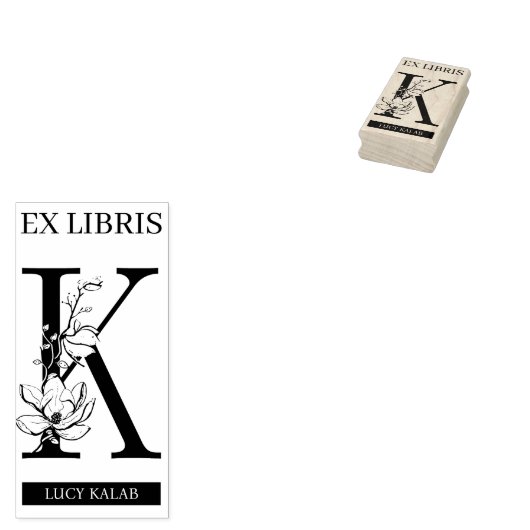 EX libris Book bookplate bookplate monogram K Rubberstempel (Gestempeld)