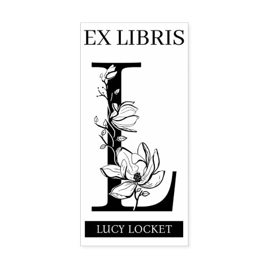 EX libris Book bookplate bookplate monogram L Rubberstempel (Afrduk)