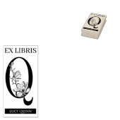 EX libris Book bookplate bookplate monogram Q Rubberstempel (Gestempeld)