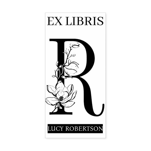 EX libris Book bookplate bookplate monogram R Rubberstempel (Afrduk)