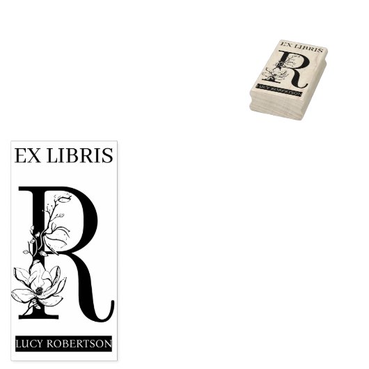 EX libris Book bookplate bookplate monogram R Rubberstempel (Gestempeld)