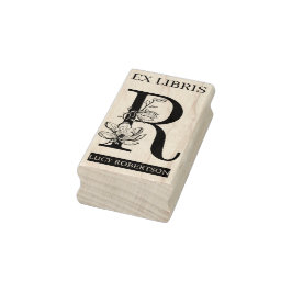 EX libris Book bookplate bookplate monogram R Rubberstempel