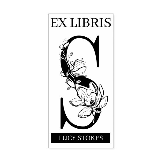 EX libris Book bookplate bookplate monogram S Rubberstempel (Afrduk)