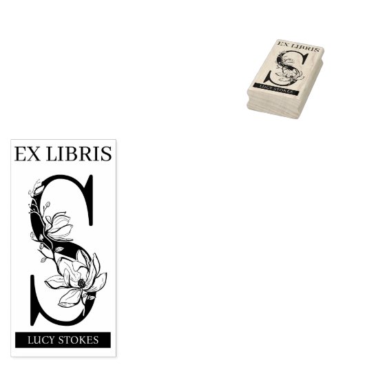 EX libris Book bookplate bookplate monogram S Rubberstempel (Gestempeld)
