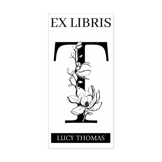 EX libris Book bookplate bookplate monogram T Rubberstempel (Afrduk)