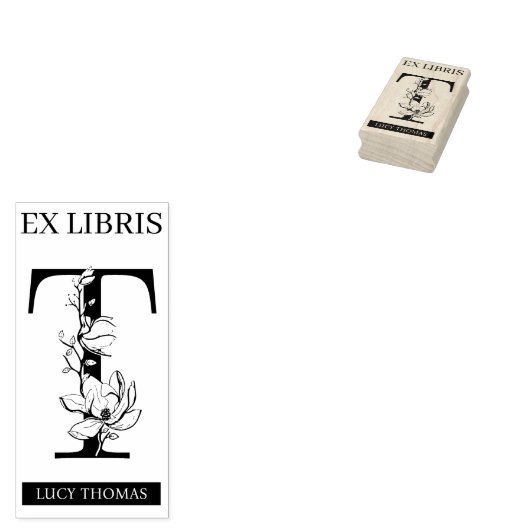 EX libris Book bookplate bookplate monogram T Rubberstempel (Gestempeld)