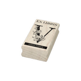 EX libris Book bookplate bookplate monogram V Rubberstempel