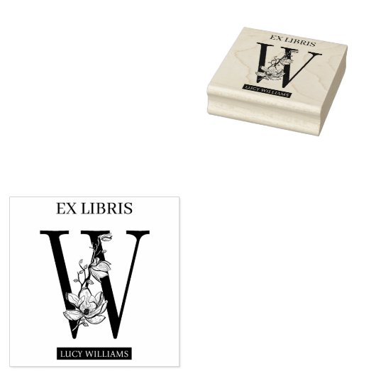 EX libris Book bookplate bookplate monogram W Rubberstempel (Gestempeld)