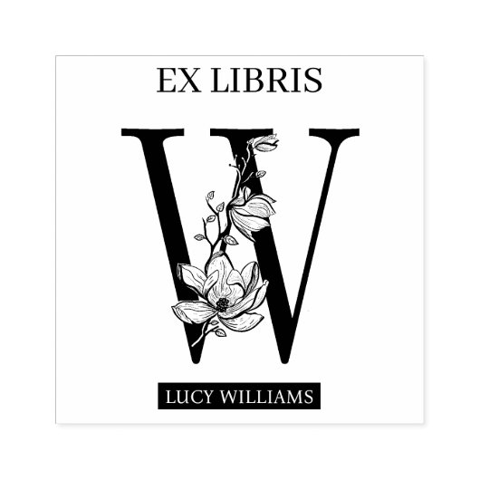 EX libris Book bookplate bookplate monogram W Rubberstempel (Afrduk)