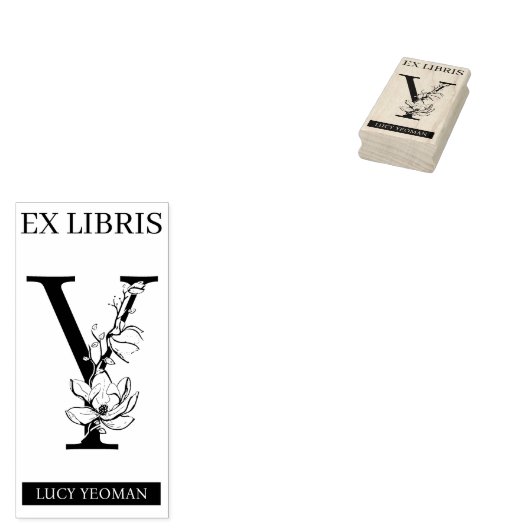 EX libris Book bookplate bookplate monogram Y Rubberstempel (Gestempeld)