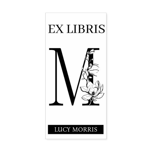 EX libris Book bookplate monogram M Rubberstempel (Afrduk)