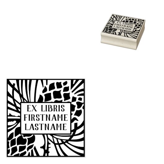 Ex Libris Bookplaat Rubberstempel (Gestempeld)