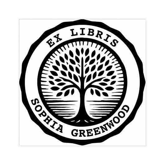 Ex Libris - Boom 02 Rubberstempel (Afrduk)