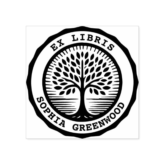 Ex Libris - Boom 02 Rubberstempel (Afrduk)