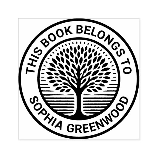 Ex Libris - Boom 03 Rubberstempel (Afrduk)