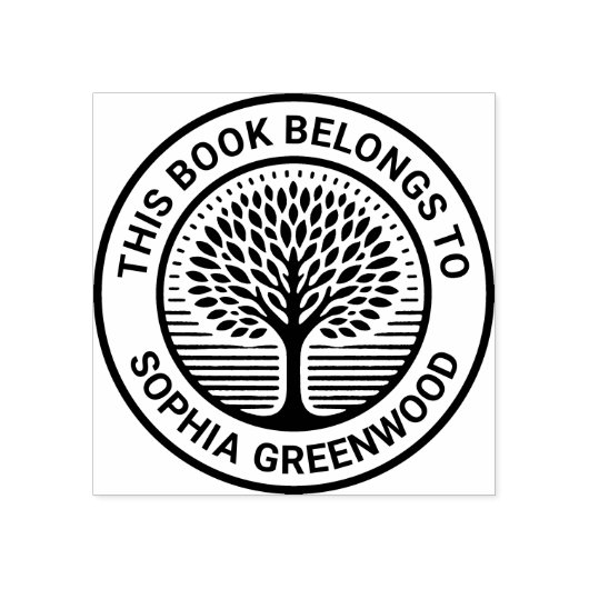 Ex Libris - Boom 03 Rubberstempel (Afrduk)