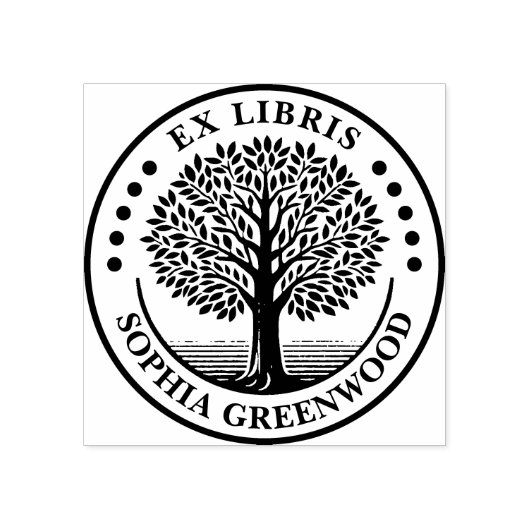 Ex Libris - Boom Rubberstempel (Afrduk)