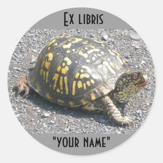 Ex libris Box Turtle Stickers om aan te passen (Voorkant)