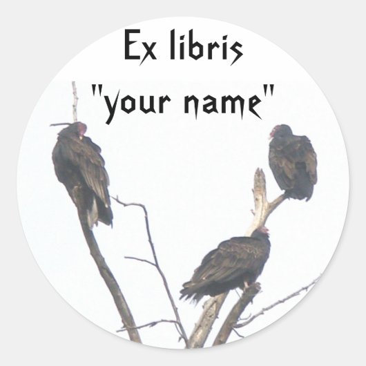 Ex Libris Buzzards Stickers om aan te passen (Voorkant)