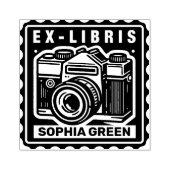 Ex Libris - camera Rubberstempel (Afrduk)
