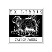 ex libris, Capybara Boek Rubberstempel (Afrduk)