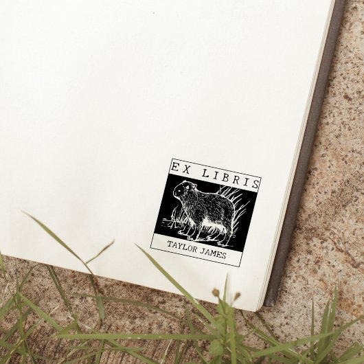 ex libris, Capybara Boek Rubberstempel