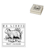 Ex libris, Capybara Boek Rubberstempel (Gestempeld)